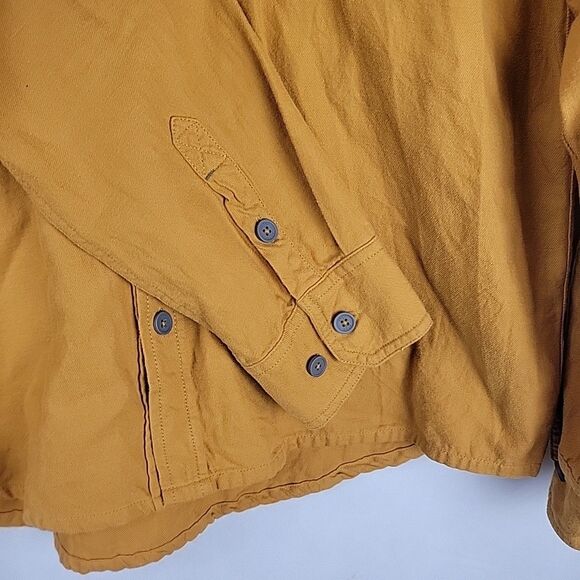 Stio Miter Shirt Mens Large Ochre Gold Lightweight Flannel Long Sleeve Button - Picture 10 of 13